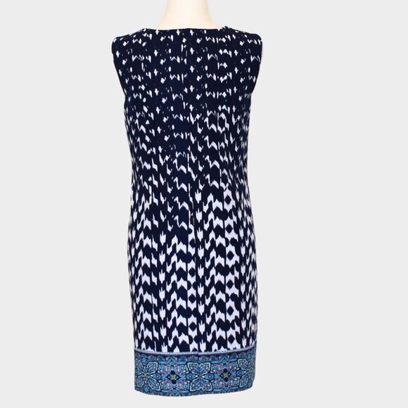 AB STUDIO Sleeveless Shift Dress Blue/White Size 8 - Picture 3 of 7